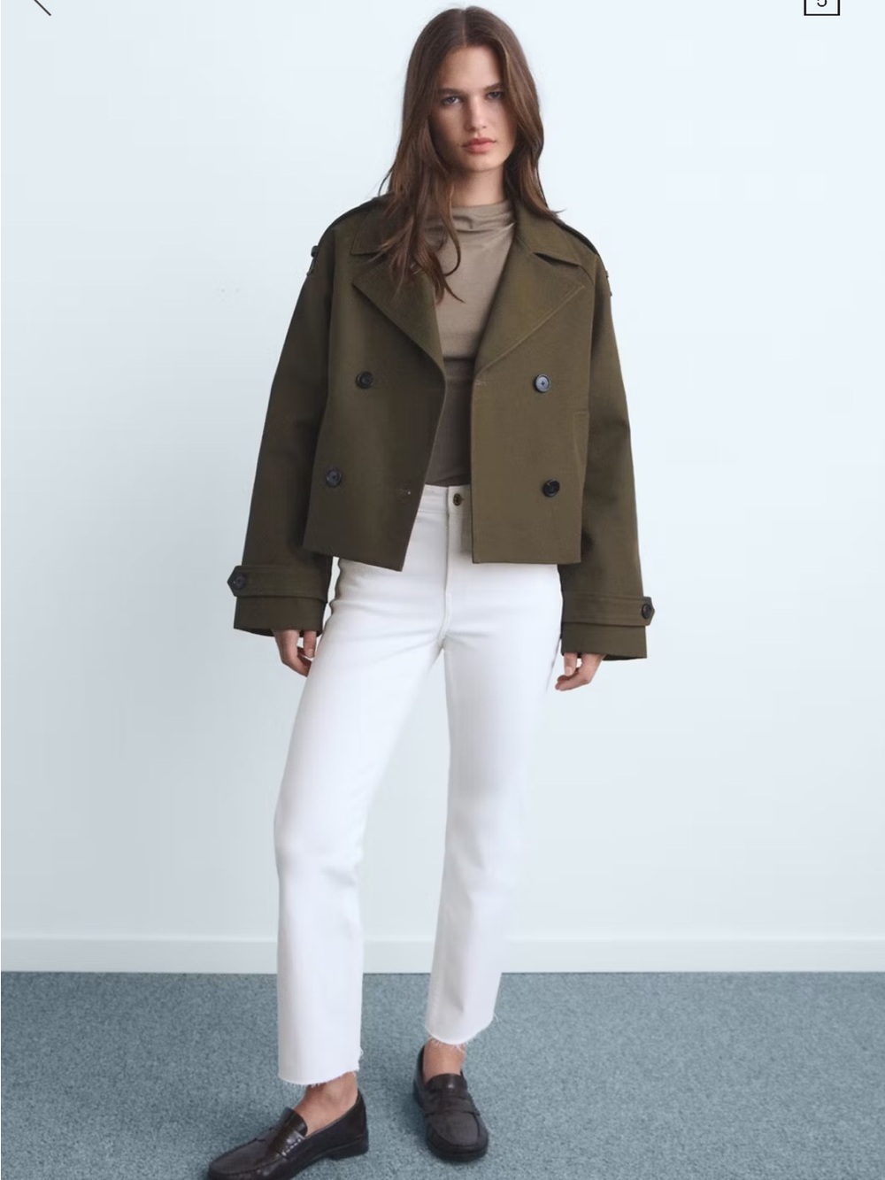 Mango Sienna Flared Crop Jeans White